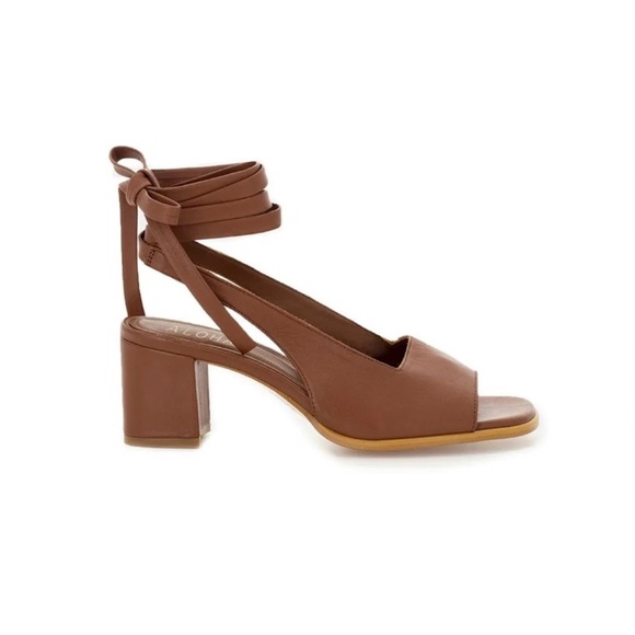 SOLD ALOHAS Block Heel Leather Sandals - Lille Dark Tan - Women’s Size EU39/US8 - Picture 13 of 13